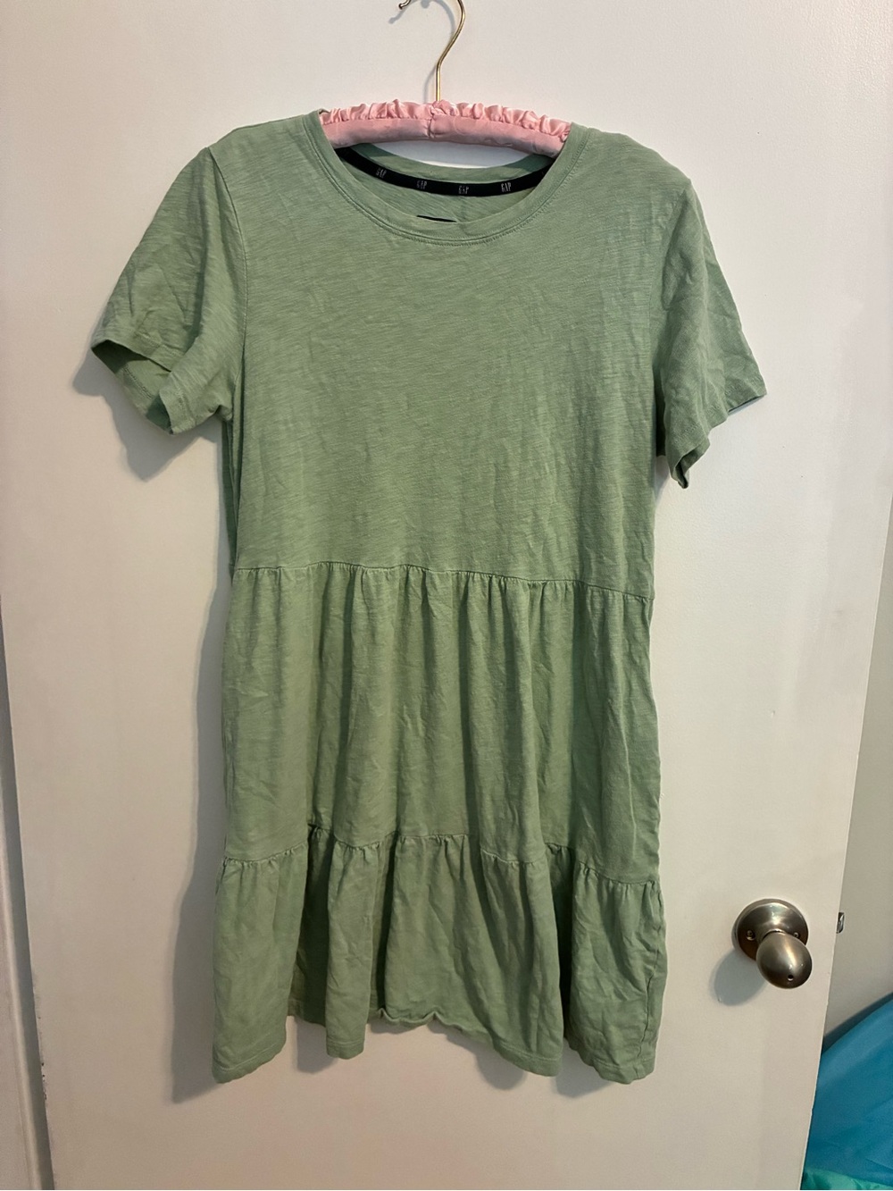 Women’s GAP Sage Green Tiered T-Shirt Dress